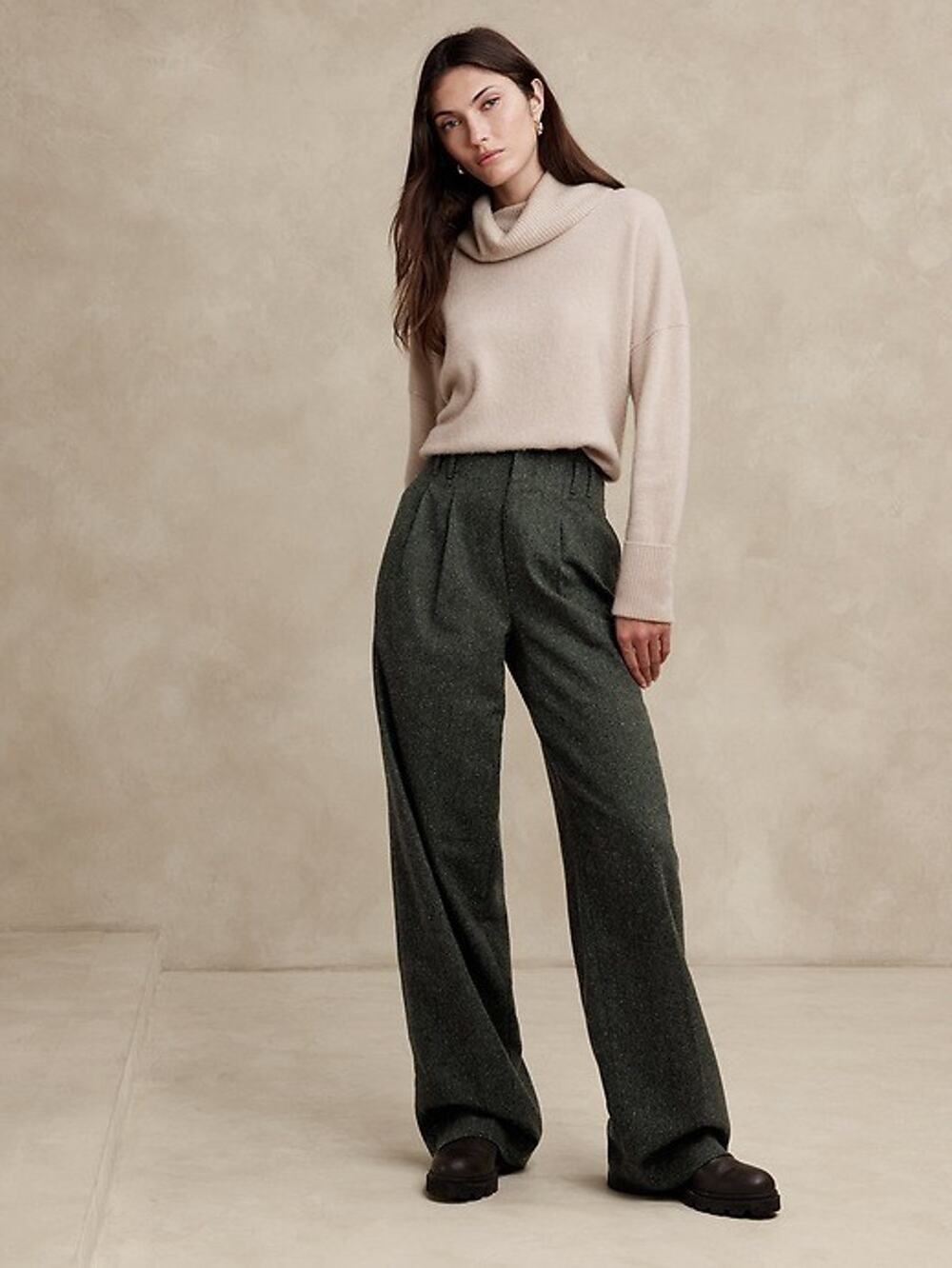 Banana Republic Wool Gray Remanso Donegal Straight-Leg Pant Size 6 A010886